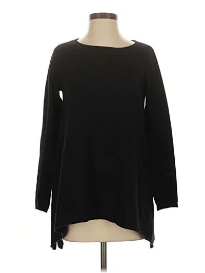 Pre-owned C By Bloomingdale's Cashmere Pullover Sweater In Black