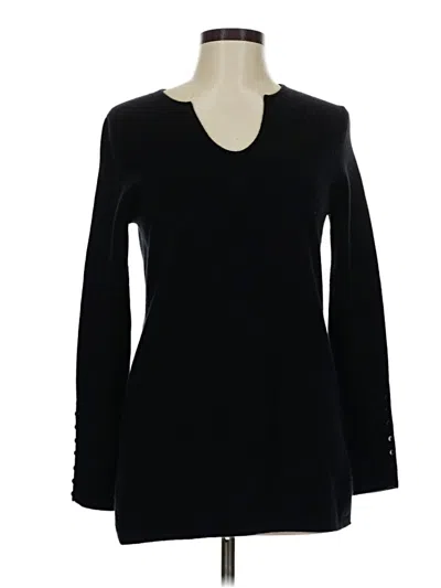 Pre-owned C By Bloomingdale's Cashmere Pullover Sweater In Black