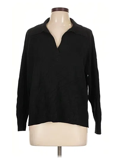 Pre-owned C By Bloomingdale's Cashmere Pullover Sweater In Black