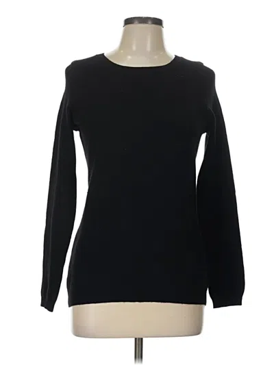 Pre-owned C By Bloomingdale's Cashmere Pullover Sweater In Black