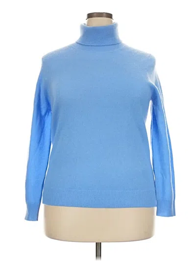 Pre-owned C By Bloomingdale's Cashmere Pullover Sweater In Blue