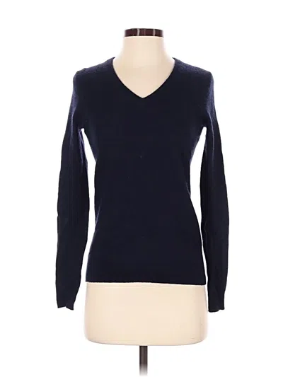 Pre-owned C By Bloomingdale's Cashmere Pullover Sweater In Blue