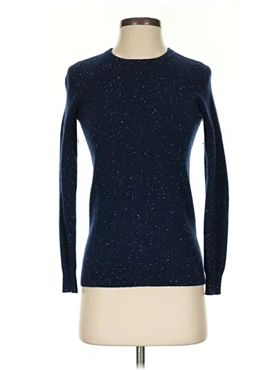 Pre-owned C By Bloomingdale's Cashmere Pullover Sweater In Blue