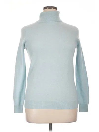 Pre-owned C By Bloomingdale's Cashmere Pullover Sweater In Blue