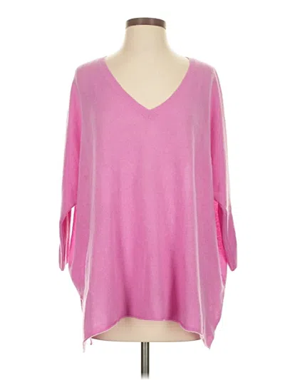 Pre-owned C By Bloomingdale's Cashmere Pullover Sweater In Pink