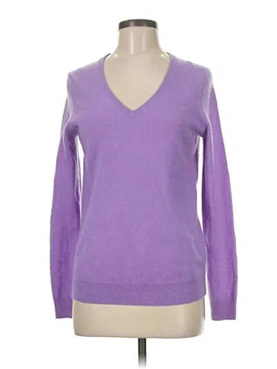 Pre-owned C By Bloomingdale's Cashmere Pullover Sweater In Purple