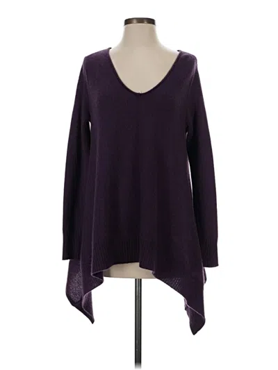 Pre-owned C By Bloomingdale's Cashmere Pullover Sweater In Purple