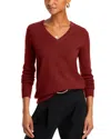 C By Bloomingdale's Cashmere C By Bloomingdale's V-neck Cashmere Sweater - Exclusive In Dark Sienna