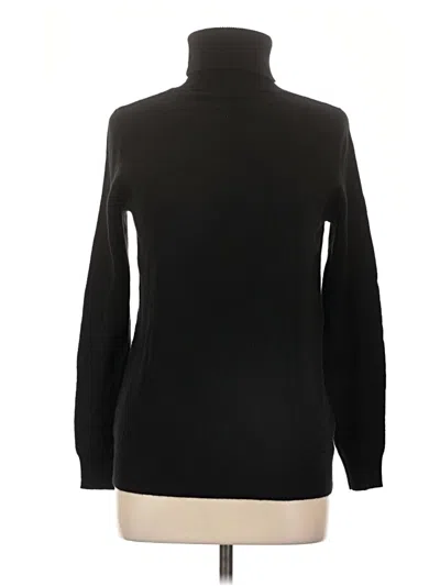 Pre-owned C By Bloomingdale's Long Sleeve Top Black Turtleneck Tops
