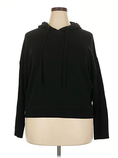 Pre-owned C By Bloomingdale's Pullover Hoodie In Black