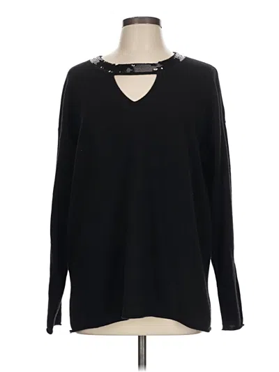 Pre-owned C By Bloomingdale's Pullover Sweater In Black
