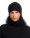 C By Bloomingdale's Ribbed Knit Cuff Cashmere Hat - Exclusive In Black