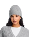 C By Bloomingdale's V Fraas Rib Knit Cuff Cashmere Hat - Exclusive In Gray