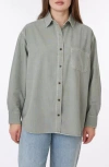C&c California C & C California Alaina Sunwashed Relaxed Button-up Shirt In Dried Sage