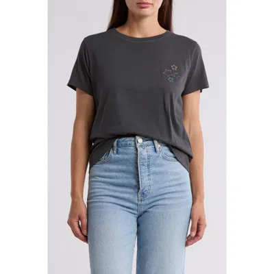 C&c California C & C California Kris Cropped Cotton Tee In Black Sand Star