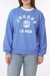 C&c California C & C California Millie Beach Terry Ringer Crewneck Sweatshirt In Ultramarine