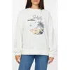 C&c California C & C California Millie Beach Terry Sweatshirt In Sugar Swizzle Sol Graphic