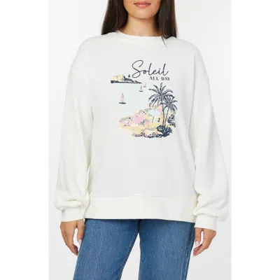 C&c California C & C California Millie Beach Terry Sweatshirt In Sugar Swizzle Sol Graphic