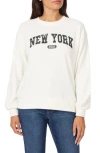 C&c California C & C California Millie Graphic Terry Sweatshirt In Whisper White- New York