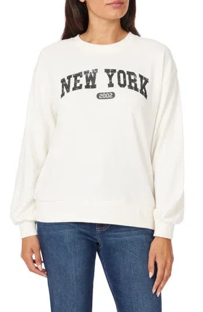C&c California C & C California Millie Graphic Terry Sweatshirt In Whisper White- New York