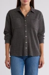 C&c California C & C California Sky Washed Waffle Knit Shacket In Vintage Indigo