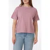 C&c California C & C California Toni Floral Embroidered Sleeve Boxy Cotton T-shirt In Nostalgia Rose