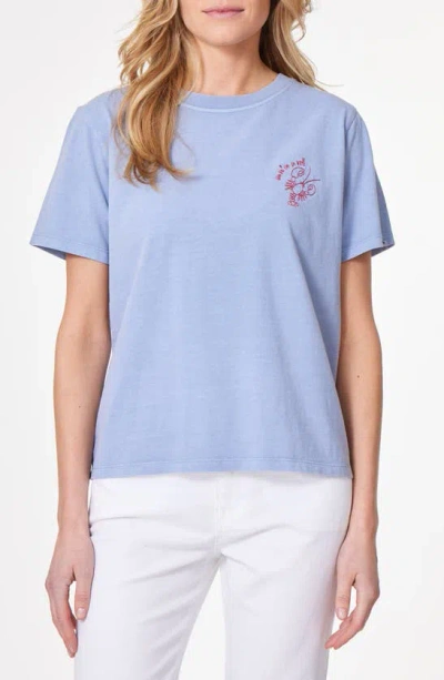 C&c California Kris Cropped Cotton Tee In Forever Blue Lobster
