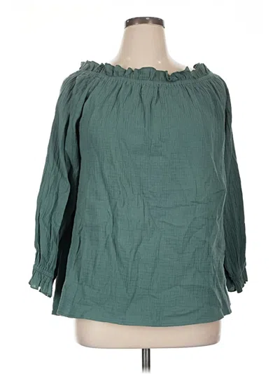 Pre-owned C+d+m Collection 3/4 Sleeve Blouse In Blue