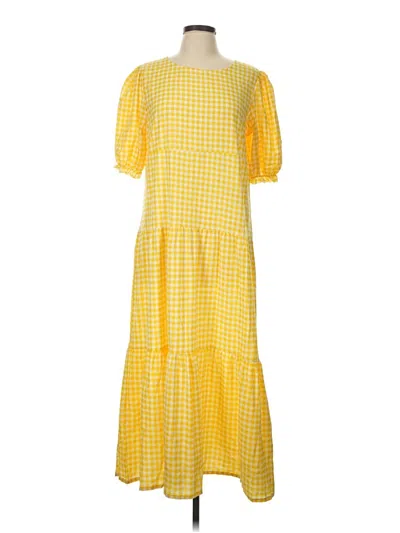 C+d+m Collection Casual Dress In Yellow