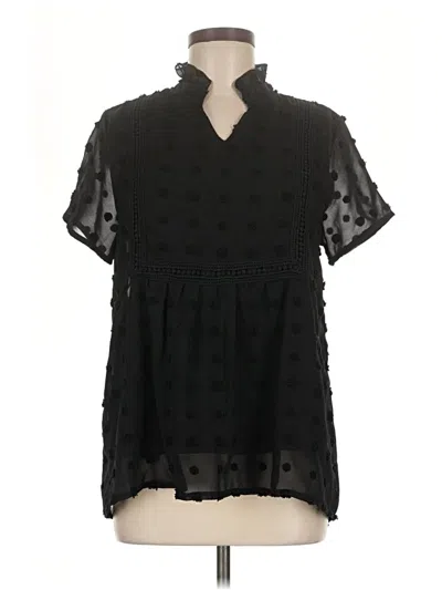 Pre-owned C+d+m Collection Short Sleeve Blouse In Black
