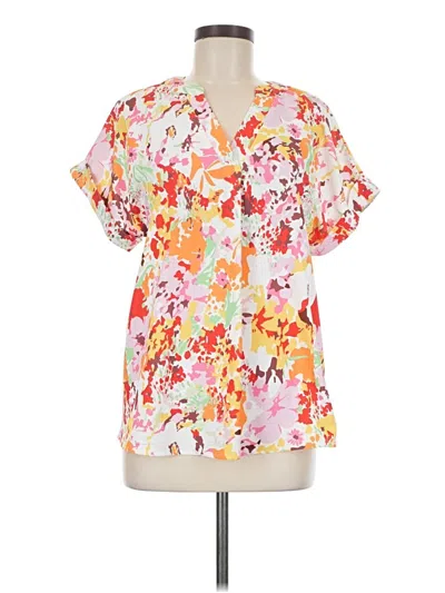 Pre-owned C+d+m Collection Short Sleeve Blouse In Pink