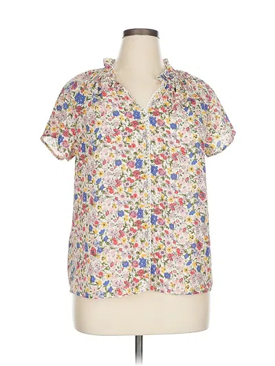 Pre-owned C+d+m Collection Short Sleeve Blouse In White