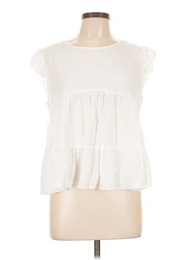 Pre-owned C+d+m Collection Short Sleeve Blouse In White