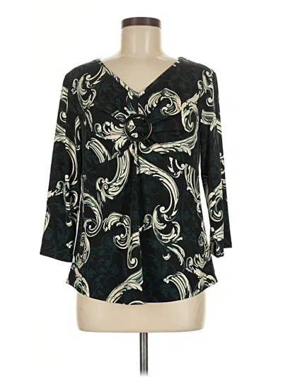 Pre-owned C Established 1946 3/4 Sleeve Blouse In Black