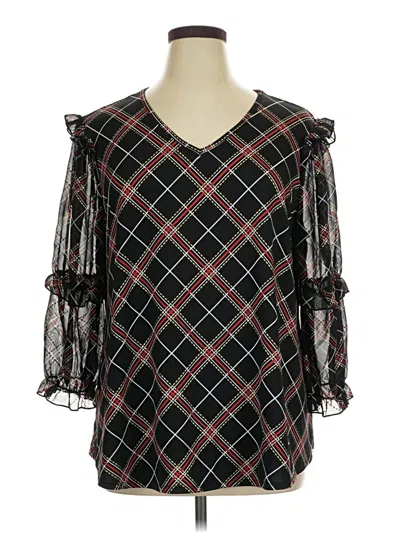 Pre-owned C Established 1946 3/4 Sleeve Blouse In Black