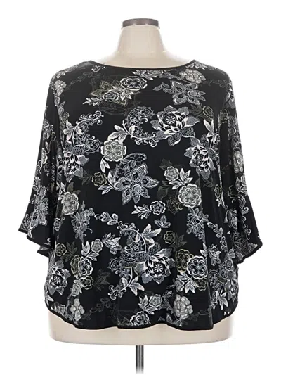 Pre-owned C Established 1946 3/4 Sleeve Blouse In Black