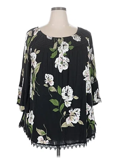 Pre-owned C Established 1946 3/4 Sleeve Blouse In Black