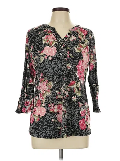 Pre-owned C Established 1946 3/4 Sleeve Blouse In Black