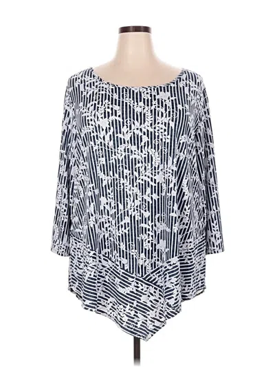 Pre-owned C Established 1946 3/4 Sleeve Blouse In Blue