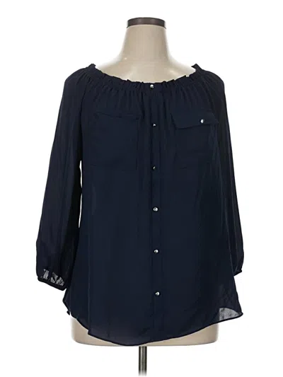Pre-owned C Established 1946 3/4 Sleeve Blouse In Blue