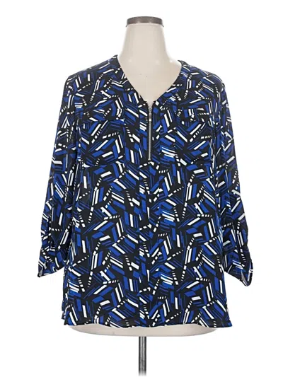 Pre-owned C Established 1946 3/4 Sleeve Blouse In Blue