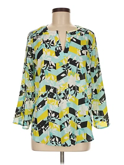 Pre-owned C Established 1946 3/4 Sleeve Blouse In Blue