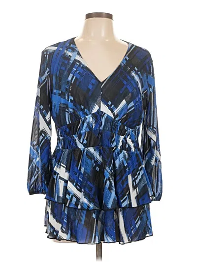Pre-owned C Established 1946 3/4 Sleeve Blouse In Blue