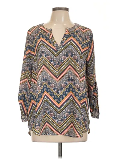 Pre-owned C Established 1946 3/4 Sleeve Blouse In Blue