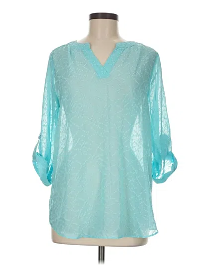 Pre-owned C Established 1946 3/4 Sleeve Blouse In Blue