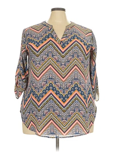 Pre-owned C Established 1946 3/4 Sleeve Blouse In Blue