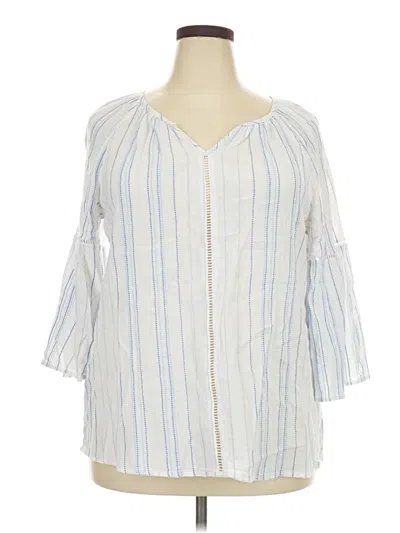 Pre-owned C Established 1946 3/4 Sleeve Blouse In Blue