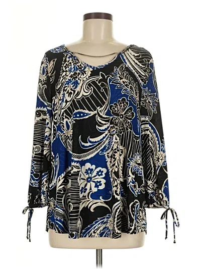 Pre-owned C Established 1946 3/4 Sleeve Blouse In Blue