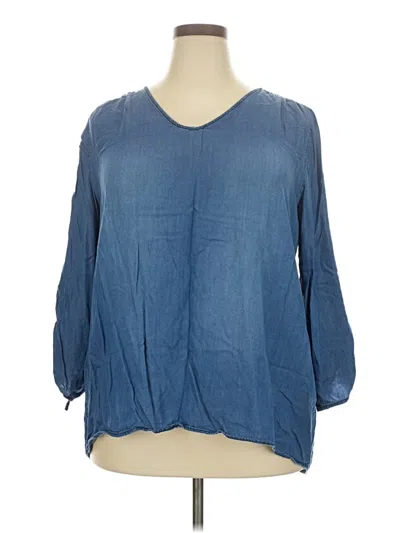 Pre-owned C Established 1946 3/4 Sleeve Blouse In Blue