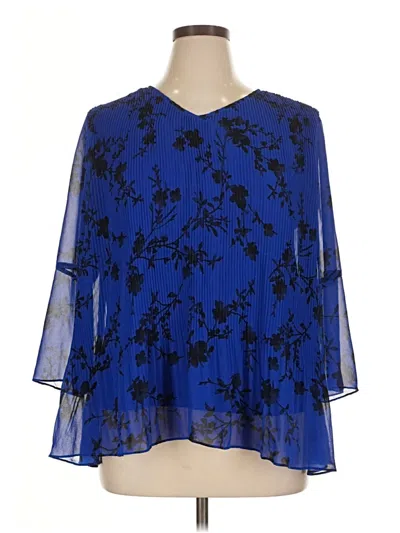 Pre-owned C Established 1946 3/4 Sleeve Blouse In Blue
